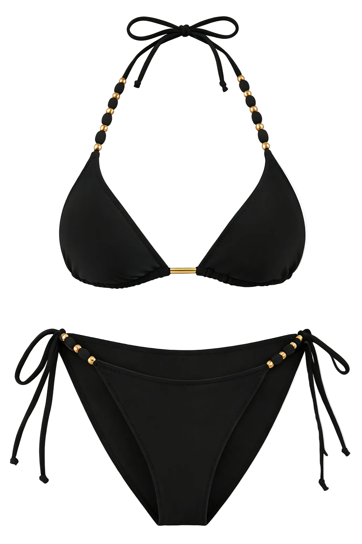 TASHEHE Women's Triangle Beads Shoulder Straps Bikini Top