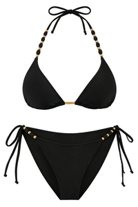 TASHEHE Women's Triangle Beads Shoulder Straps Bikini Top
