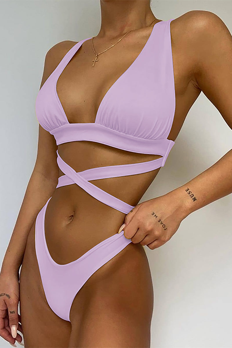 Cross Bandage Sexy Push Up Bikini