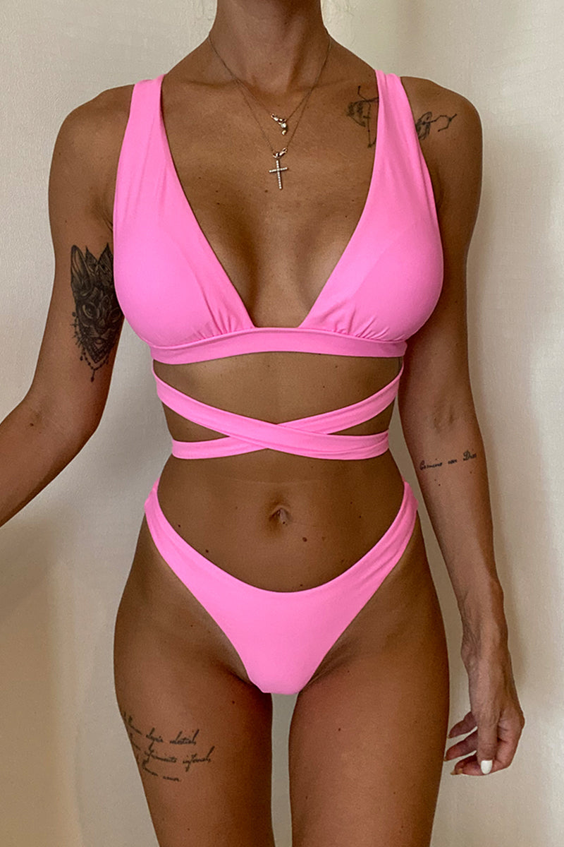 Cross Bandage Sexy Push Up Bikini