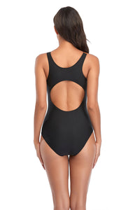 Splicing Hollow Out One Piece Swimsuit