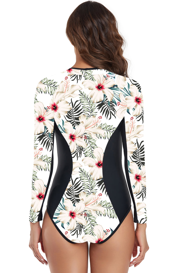 Rash Guard One Piece Long Sleeve Swimsuit