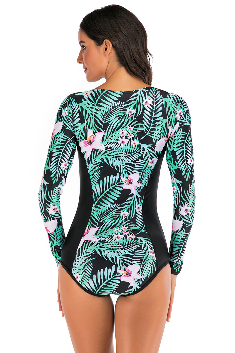 Rash Guard One Piece Long Sleeve Swimwear