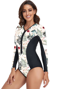 Rash Guard One Piece Long Sleeve Swimsuit