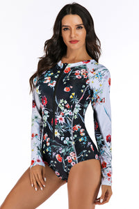 Rash Guard One Piece Long Sleeve Swimsuit UPF 50+