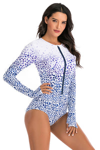 UPF 50+ Rash Guard One Piece Long Sleeve Swimsuit