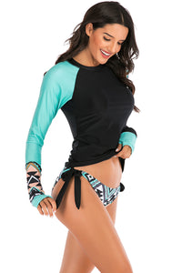 Two Piece Rash Guard Long Sleeve Swimsuit UPF 50+